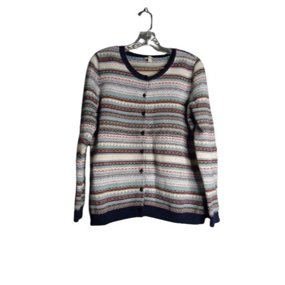 Talbots Button Front Cardigan Multicolored Fair I… - image 1